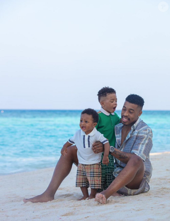 Presnel Kimpembe et ses deux fils. Juin 2021.
