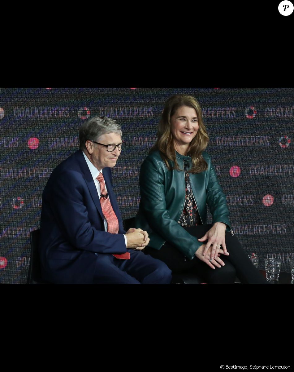 Le Président de la République Emmanuel Macron participe à l'événement des "goalkeepers" avec Bill et Melinda Gates, le 26 septembre 2018, à New-York, Etats-Unis. © Stéphane Lemouton / Bestimage