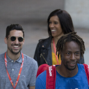 Gaël Monfils lors de l'entraînement avant le Mutua Tennis Masters de Madrid 2018 à l'arène Caja Mágica à Madrid, Espagne, le 5 mai 2018.