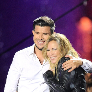 Hélène Ségara et Vincent Niclo - Enregistrement de l'émission "La chanson challenge" au Château de Chambord. Le 26 juin 2021. © Gaffiot-Moreau / Bestimage