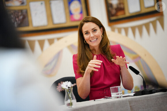 Catherine (Kate) Middleton, duchesse de Cambridge, et la Première Dame des États-Unis lors d'une visite à la "Connor Downs Academy à Hayle, Cornouailles, Royaume Uni, 11 juin 2021, lors du sommet du G7. 