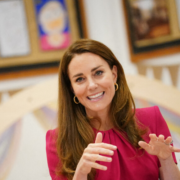 Catherine (Kate) Middleton, duchesse de Cambridge, et la Première Dame des États-Unis lors d'une visite à la "Connor Downs Academy à Hayle, Cornouailles, Royaume Uni, 11 juin 2021, lors du sommet du G7. 