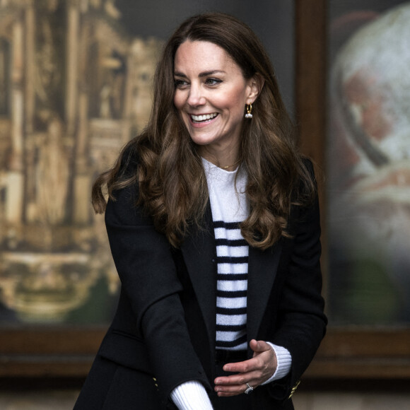 Catherine (Kate) Middleton, duchesse de Cambridge, lors d'une visite à l'Université de St Andrews, Ecosse, Royaume Uni, le 26 mai 2021. 