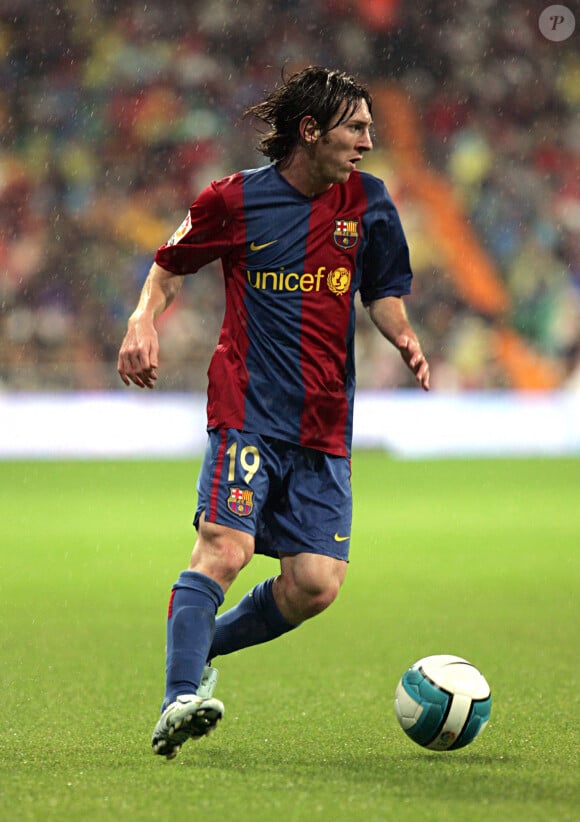 Lionel Messi lors du Clasico Real Madrid - FC Barcelone en octobre 2006.