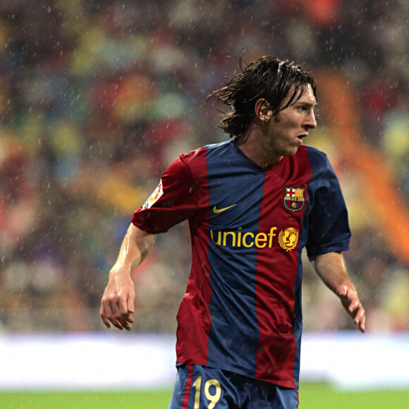 Lionel Messi lors du Clasico Real Madrid - FC Barcelone en octobre 2006.