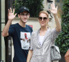 Céline Dion et son fils René-Charles quittent l'hôtel Royal Monceau et se rendent chez Louis Vuitton sur les Champs-Elysées à Paris 