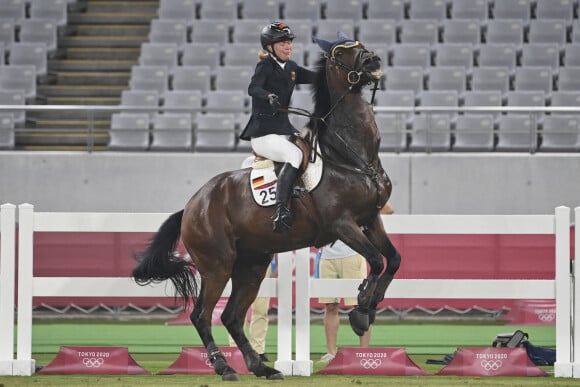 Annika Schleu et le cheval Saint Boy aux Jeux Olympiques de Tokyo, 6 août 2021.