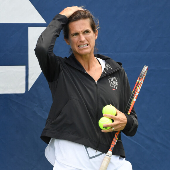 Amélie Mauresmo - Les joueurs de tennis s'entraînent lors du tournoi US Open au sein de l'USTA National Tennis Center à New York, le 25 août 2019. © Chryslene Caillaud / Panoramic / Bestimage