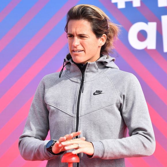 Amelie Mauresmo lors du marathon de Londres le 28 april 2019.
