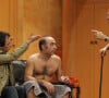 Eric Metayer, Roland Marquisio et Thierry Liagre dans la pièce "Chat et Souris" au Théâtre de la Michodière à Paris en 2009.