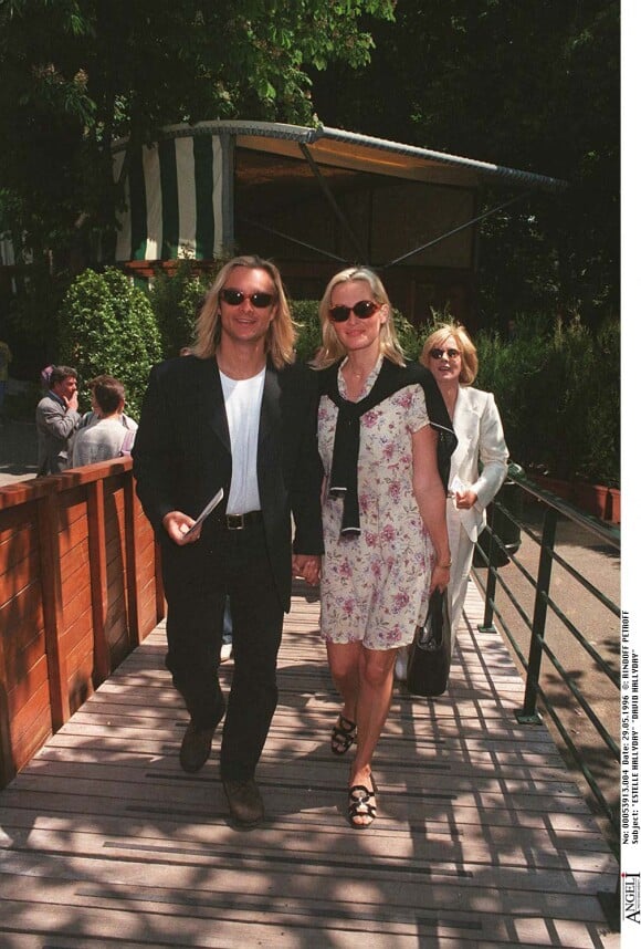 Estelle Lefébure et David Hallyday à Roland-Garros en 1996. 