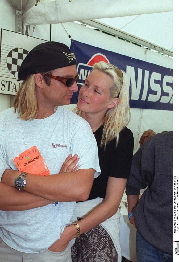 Estelle Lefébure et David Hallyday à la Nissan Star Cup en 1996. 