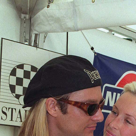 Estelle Lefébure et David Hallyday à la Nissan Star Cup en 1996. 
