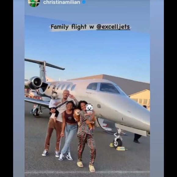 M. Pokora et Christina Milian de retour à Paris en jet privé.