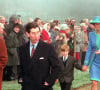 Le prince Philip, le prince Charles, Diana et le prince Hary, Sarah Ferguson et le prince Andrew lors de la messe de Noël à Sandringham en 1991.