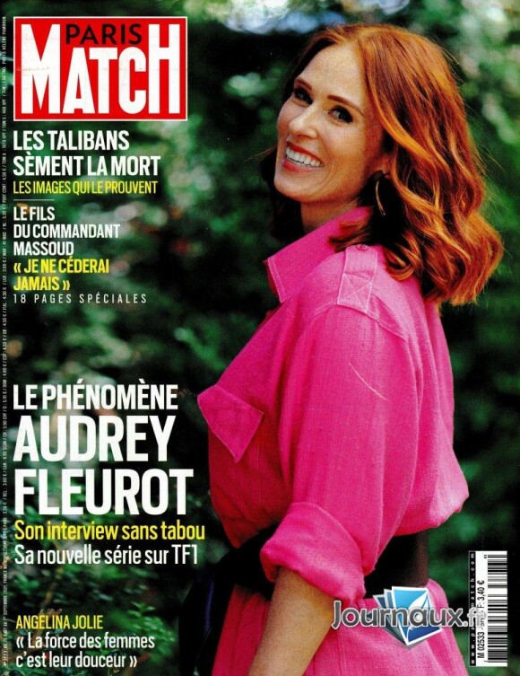 Audrey Fleurot dans le magazine "Paris Match" du 26 août 2021.