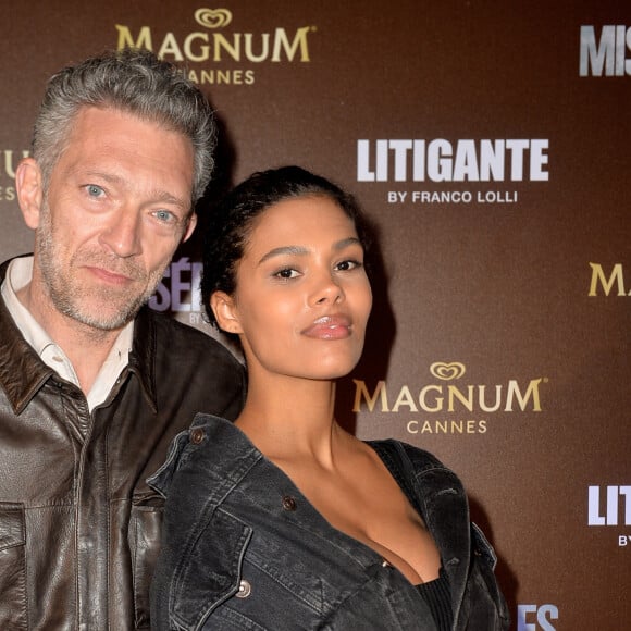 Exclusif - Vincent Cassel et sa femme Tina Kunakey lors de l'after-party Magnum du film "Les Misérables" et du film "Litigante" dans une villa lors du 72ème Festival International du Film de Cannes, France, le 15 mai 2019.  © Veeren/Bestimage