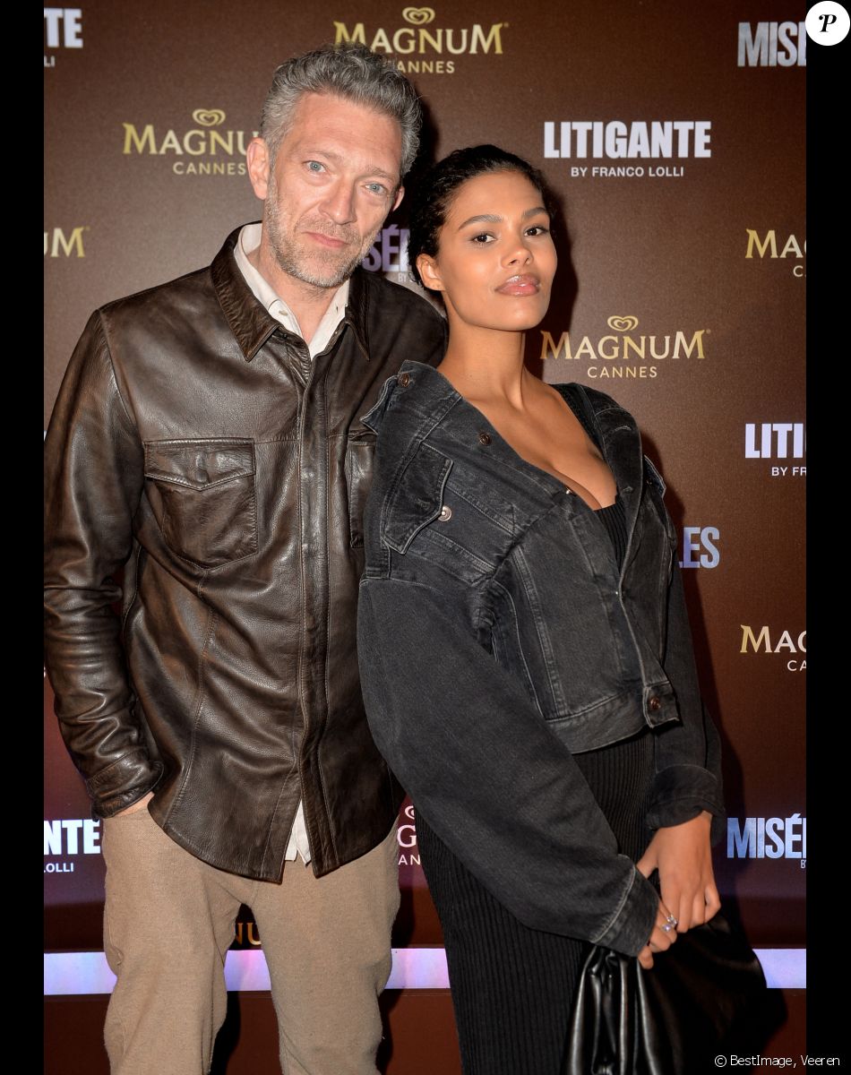 Exclusif - Vincent Cassel et sa femme Tina Kunakey lors de l'after-party Magnum du film "Les Misérables" et du film "Litigante" dans une villa lors du 72ème Festival International du Film de Cannes, France, le 15 mai 2019. © Veeren/Bestimage