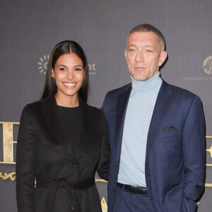 Vincent Cassel et sa femme Tina Kunakey à l'avant-première du film policier "L'Empereur de Paris" au cinéma Gaumont-Opéra à Paris, France, le 10 décembre 2018. © Coadic Guirec/Bestimage