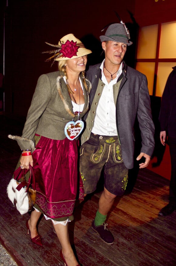 Michael Schumacher et sa femme Corinna lors de la soirée Oktoberfest a Munich le 1er octobre 2013.