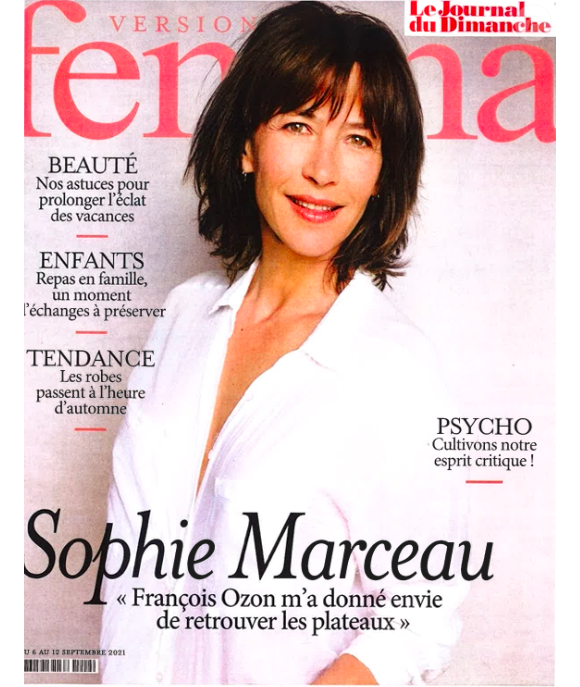 Sophie Marceau en couverture de Version Femina