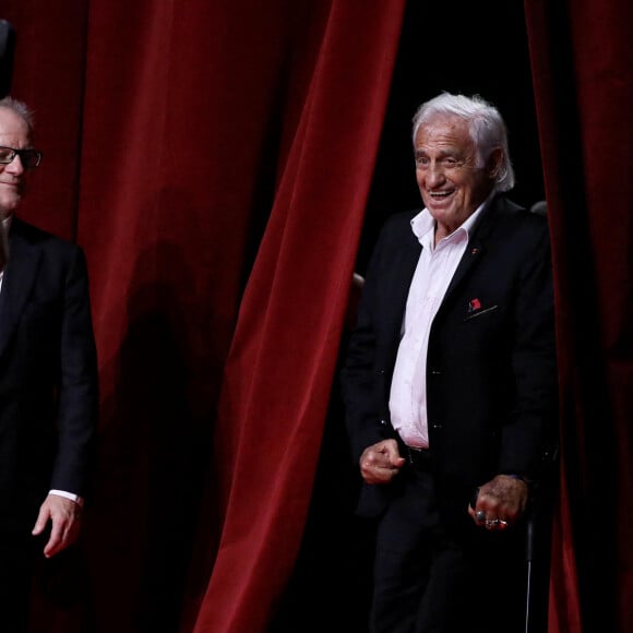 Thiérry Frémaux ( directeur de l'Institut Lumière de Lyon) et Jean-Paul Belmondo - Cérémonie d'Ouverture de la 10ème édition du Festival Lumière à Lyon le 13 octobre 2018 © Dominique Jacovides / Bestimage 