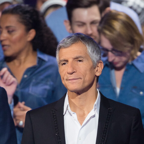 Nagui - Deuxième jour de la 33ème édition du Téléthon au Parc de la Villette à Paris le 7 décembre 2019. Le compteur de la 33ème édition du Téléthon a atteint 74,6 millions d'euros dimanche 8 décembre, en hausse par rapport à l'édition 2018 où l'événement caritatif avait été bousculé par la mobilisation des "gilets jaunes". © Tiziano Da Silva/Bestimage