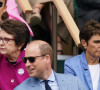 Le prince William, duc de Cambridge, et Catherine (Kate) Middleton, duchesse de Cambridge, dans les tibunes du tournoi de tennis de Wimbledon au All England Lawn Tennis and Croquet Club à Londres, Royaume Uni, le 10 juillet 2021.