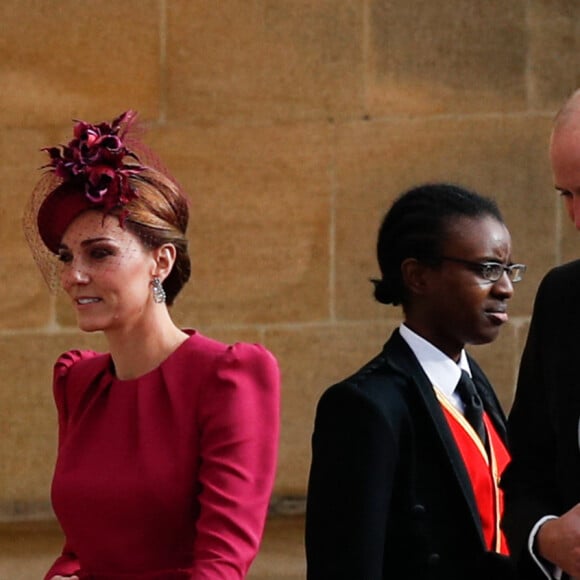 Le prince William, duc de Cambridge, et Catherine (Kate) Middleton, duchesse de Cambridge - Les invités arrivent à la chapelle St. George pour le mariage de la princesse Eugenie d'York et Jack Brooksbank au château de Windsor, Royaume Uni, le 12 octobre 2018.