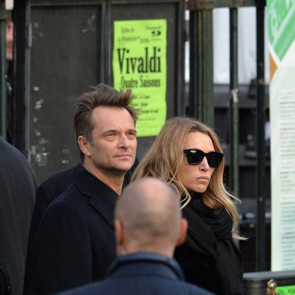 David Hallyday, Laura Smet - Sorties de l'église de la Madeleine après les obsèques de Johnny Hallyday à Paris le 9 décembre 2017. © Veeren / Bestimage 