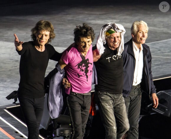 Mick Jagger, Ron Wood, Keith Richards et Charlie Watts - Les Rolling Stones en concert au U Arena de Nanterre dans le cadre de leur tournée "Stones - No Filters" le 25 octobre 2017. © Danyellah P. / Bestimage 
