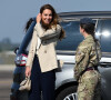 Catherine (Kate) Middleton, duchesse de Cambridge, visite la RAF Brize Norton, pour rencontrer des militaires et des civils qui ont aidé à évacuer les Afghans de leur pays, à Oxflord, Royaume Uni.