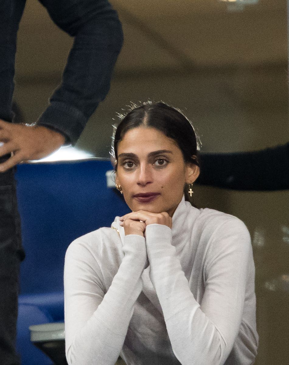 Tatiana Silva et guest dans les tribunes lors du match de qualification pour l'Euro2020 "France - Turquie (1-1)" au Stade de France. Saint-Denis, le 14 octobre 2019. © Cyril Moreau/Bestimage