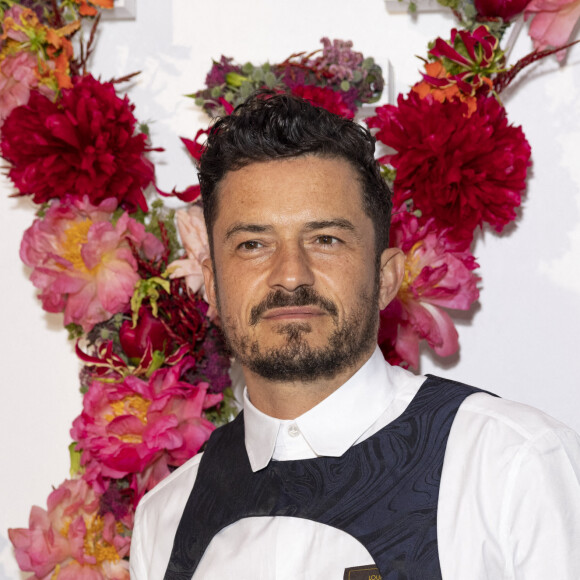 Orlando Bloom au photocall du dîner de lancement des Parfums Louis Vuitton, Stellar Times, Cosmetic Cloud, Dancing Blossom, Rhapsody et Symphony, à la fondation Louis Vuitton à Paris, France, le 5 juillet 2021. © Olivier Borde/Bestimage