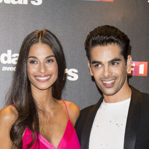 Tatiana Silva et son danseur Christophe Licata lors du photocall de présentation du jury et des nouveaux couples de "Danse avec les Stars" au siège de TF1 à Boulogne-Billancourt, le 28 septembre 2017. © Pierre Pérusseau/Bestimage