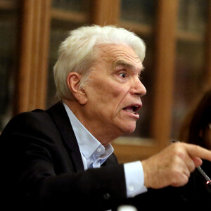 Exclusif - Bernard Tapie intervient lors de la promotion 2020 de la conférence des avocats du barreau de Paris, 11ème séance du premier tour, à la bibliothèque de l'ordre à Paris. Le 7 septembre 2020. © Dominique Jacovides / Bestimage