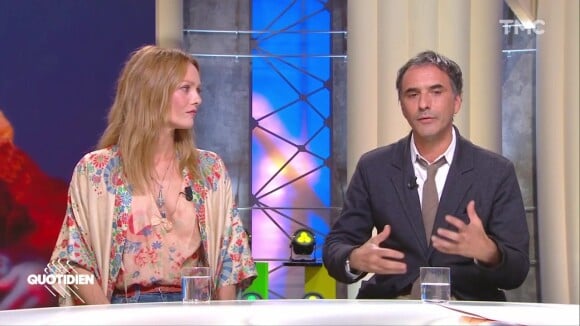 Samuel Benchetrit et Vanessa Paradis sur le plateau de "Quotidien", le 20 septembre.