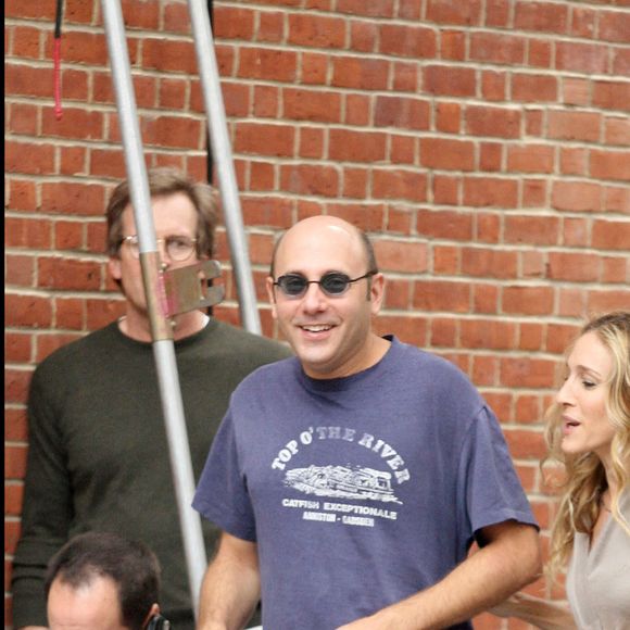Sarah Jessica Parker et Willie Garson sur le tournage du film "Sex in the city".