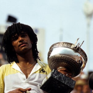 Victoire de Yannick Noah en finale de Roland Garros face au suédois Mats Wilander, le 5 juin 1983. © Tennis Magazine / Panoramic / Bestimage