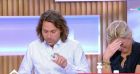 Anne-Elisabeth Lemoine honteuse face à une vidéo diffusée en direct par Bertrand Chameroy dans "C à Vous", en présence du ministre de la Justice, Eric Dupond-Moretti.