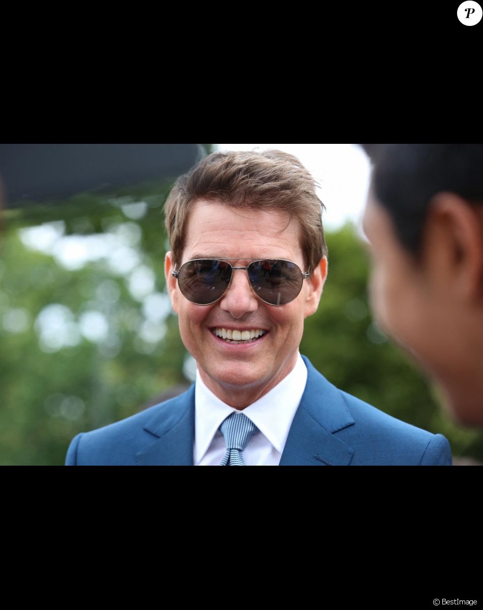 Tom Cruise arrive pour assister à la finale du tournoi de Wimbledon (Djokovic - Berrettini) à Londres, le 11 juillet 2021.