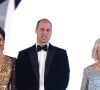 Le prince William, duc de Cambridge, Catherine Kate Middleton, la duchesse de Cambridge, le prince Charles et Camilla Parker Bowles, la duchesse de Cornouailles - Avant-première mondiale du film "James Bond - Mourir peut attendre (No Time to Die)" au Royal Albert Hall à Londres, le 28 septembre 2021. 