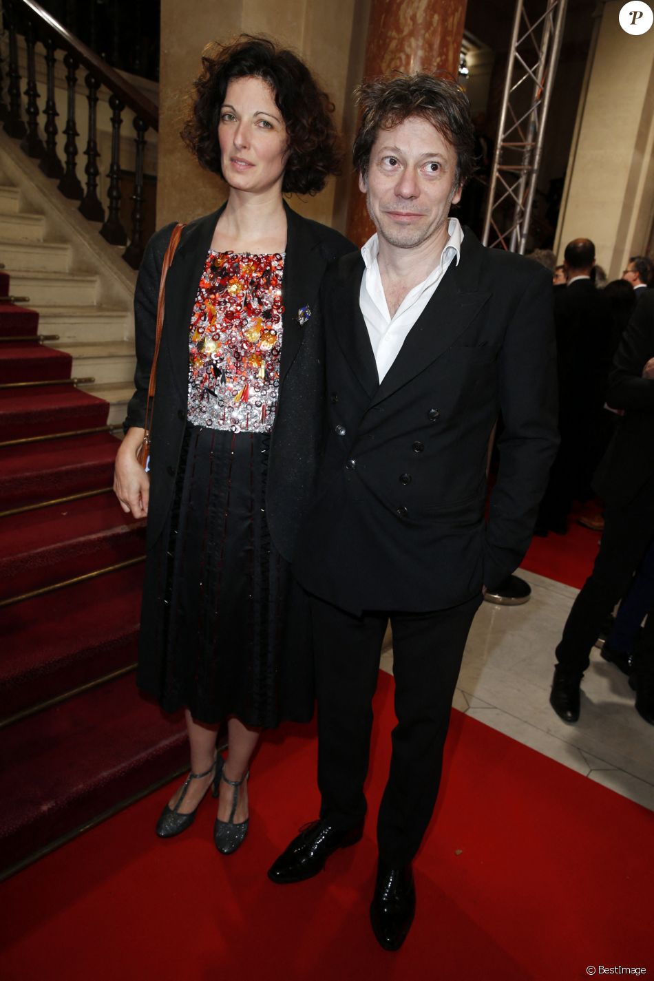 Mathieu Amalric et sa compagne Stéphanie Cléau - 40e cérémonie des César au théâtre du Châtelet à Paris, le 20 février 2015.