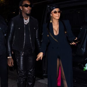 Exclusif - Cardi B et son mari Offset arrivent au restaurant César, dans le 8e arrondissement de Paris. Le 29 septembre 2021. © Pierre Perusseau / Bestimage