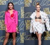 Marine Lorphelin et Maëva Coucke révèlent leur lingerie au Etam Live Show 2021 organisé au Palais Garnier, à Paris, dans le cadre de la Fashion Week.