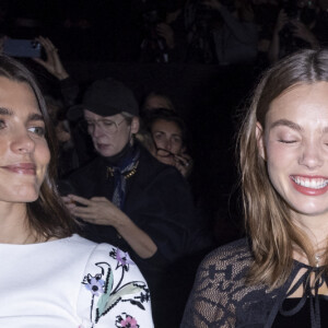 Charlotte Casiraghi, Kristine Froseth et Lily-Rose Depp au front row du défilé de mode Chanel lors de la Fashion Week printemps/été 2022 à Paris, France, le 5 octobre 2021. © Olivier Borde/Bestimage