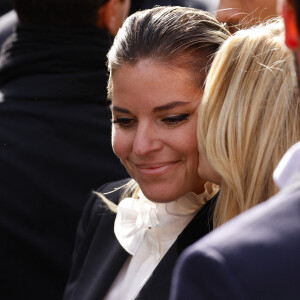 Sophie Tapie (Fille du défunt) - Sorties de la messe funéraire en hommage à Bernard Tapie en l'église Saint-Germain-des-Prés à Paris. Le 6 octobre 2021 © Jacovides-Moreau / Bestimage