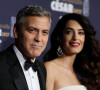 George Clooney (montre Omega) et sa femme Amal Alamuddin-Clooney (enceinte) - Photocall de la 42ème cérémonie des Cesar à la salle Pleyel à Paris. © Dominique Jacovides - Olivier Borde / Bestimage 
