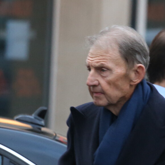 Etienne Mougeotte - Obsèques de Andrée Sarkozy (mère de N.Sarkozy), dite Dadue née Andrée Mallah, en l'église Saint-Jean-Baptiste à Neuilly-Sur-Seine. Le 18 décembre 2017