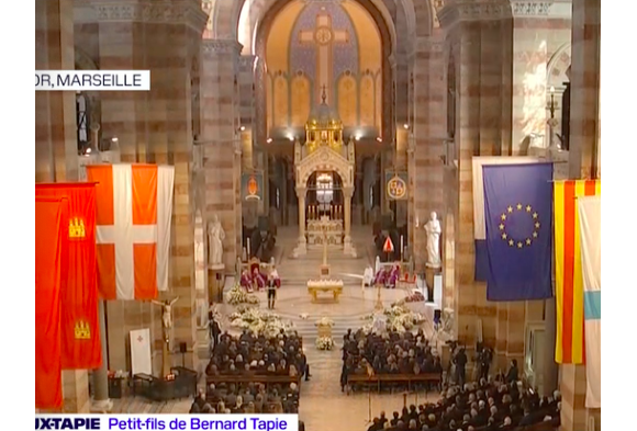 Rodolphe Tapie lors de la messe pour les obsèques de Bernard Tapie en la cathédrale La Major à Marseille le 8 octobre 2021